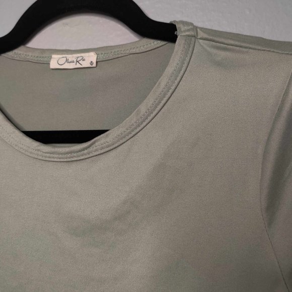 Olivia Rae Muted Army Green Tee Shirt - Picture 3 of 4